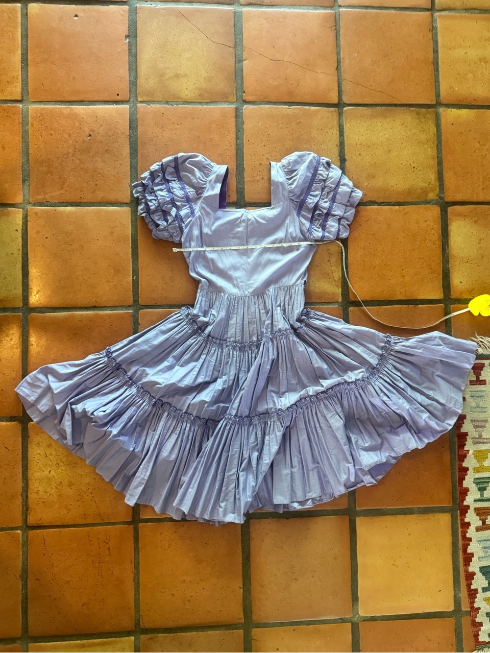 VTG Purple Lilac Peasant Puff Sleeve Dress